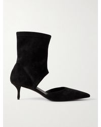 Alaïa - 55 Cutout Suede Ankle Boots - Lyst