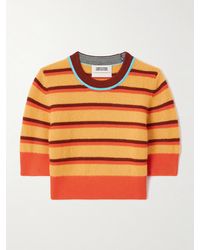 Christopher John Rogers - Striped Brushed Merino Wool-Blend Sweater - Lyst