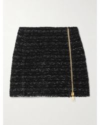 Balmain - Minirock Aus Bouclé-Tweed Mit Reißverschluss - Lyst