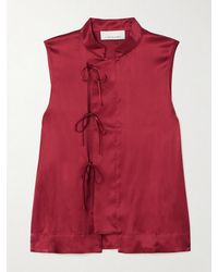 LIBEROWE - Florence Tie-Detailed Satin Top - Lyst