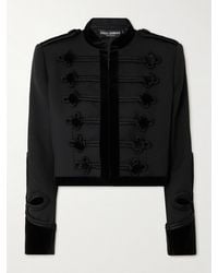 Dolce & Gabbana - Jacke Aus Gabardine Aus Einer Wollmischung Mit Samtbesätzen Und Stickereien - Lyst