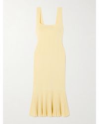 Galvan London - Atalanta Pleated Stretch-Knit Midi Dress - Lyst