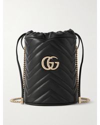Gucci - Gg Marmont Mini Matelassé Leather Bucket Bag - Lyst