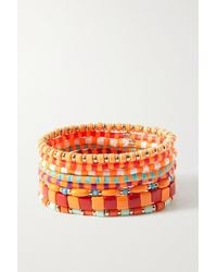 Roxanne Assoulin Colour Therapy Set Of Eight Enamel And Gold-tone Bracelets - Orange