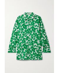 Diane von Furstenberg Caleb Oversized Printed Cotton-blend Shirt - Green