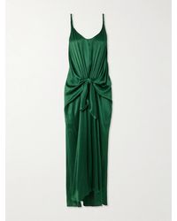 JW Anderson - Tie-Detailed Crinkled-Silk Midi Dress - Lyst