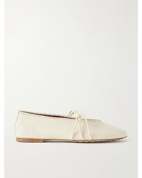 Bottega Veneta - Rosa Intrecciato-Trimmed Leather Ballet Flats - Lyst