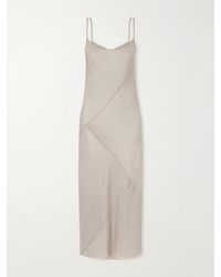Lauren Manoogian - Paneled Satin Midi Dress - Lyst