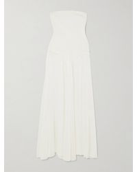 Esse Studios - Aire Strapless Ponte And Linen And Silk-Blend Midi Dress - Lyst