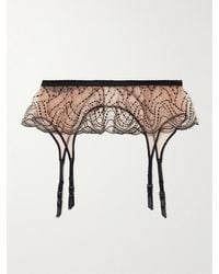 Kiki de Montparnasse - Ondule Strumpfgürtel Aus Besticktem Tüll Mit Besätzen Aus Einer Seidenmischung - Lyst