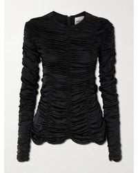 KHAITE - Rory Ruched Silk-Satin Top - Lyst