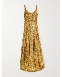 Rabanne - Sequined Crepe De Chine Maxi Dress - Lyst