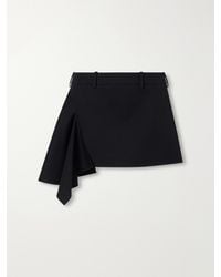 Givenchy - Asymmetric Grain De Poudre Wool Mini Skirt - Lyst