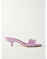 Manolo Blahnik - Helamu 50 Two-Tone Patent-Leather Mules - Lyst