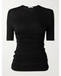 Alaïa - Ruched Stretch-Jersey T-Shirt - Lyst