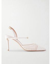 Jennifer Chamandi - Mattia 85 Leather-Trimmed Lace Pumps - Lyst
