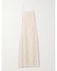 STAUD - Delfina Maxikleid Aus Guipure-Spitze Aus Einer Biobaumwollmischung - Lyst