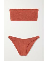 Hunza G Gabrielle Bandeau-bikini Aus Seersucker - Rot