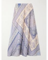Zimmermann - Lucky Bandana-Print Linen Maxi Skirt - Lyst
