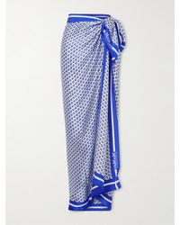 Max Mara - Beachwear Spuma Printed Silk Pareo - Lyst