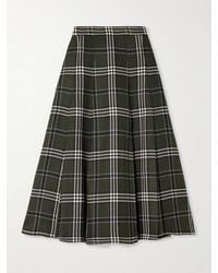 Emilia Wickstead - Kensie Checked Wool-Blend Midi Skirt - Lyst