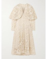 Zimmermann - Hypnotic Memento Bird Cape-Effect Guipure Lace Midi Dress - Lyst