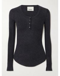 Isabel Marant - Idite Ribbed Cashmere And Silk-Blend Henley Top - Lyst