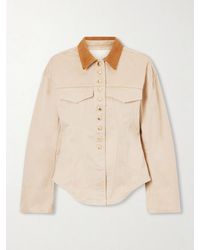 RÙADH - The Lennox Suede-Trimmed Organic Cotton-Twill Jacket - Lyst