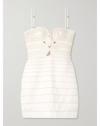 ANDRES OTALORA - Muy Poetica Strapless Rope-Trimmed Cutout Linen Mini Dress - Lyst