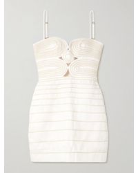 ANDRES OTALORA - Muy Poetica Trägerloses Minikleid Aus Leinen Mit Kordelbesätzen Und Cut-Outs - Lyst