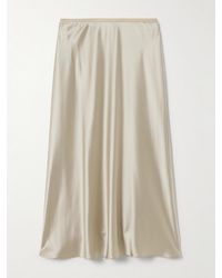 Max Mara - Carnet Silk-Satin Midi Skirt - Lyst
