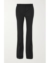Alexander McQueen Wool Grain De Poudre Cigarette Pants in Black Slacks and Chinos Straight-leg trousers Womens Clothing Trousers 
