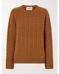Valentino Garavani - Cable-Knit Cashmere Sweater - Lyst