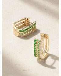 Roxanne First - Triple 14-Karat, Garnet And Diamond Hoop Earrings - Lyst