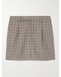 Brunello Cucinelli - Checked Virgin Wool Flannel Miniskirt - Lyst