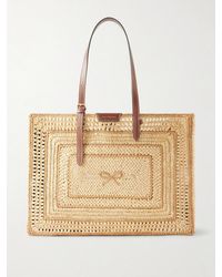 Anya Hindmarch - Bow Leather-Trimmed Raffia Tote - Lyst