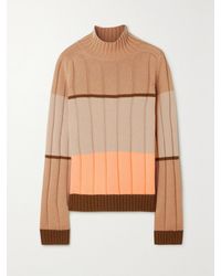 Loro Piana - Daosta Color-Block Ribbed Cashmere Turtleneck Sweater - Lyst