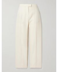 KHAITE - Callen Hose Mit Geradem Bein Aus Crêpe Aus Einer Woll-Seidenmischung - Lyst