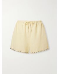 STAUD - Paddle Studded Linen Shorts - Lyst