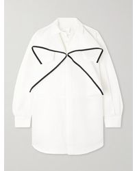 Sacai - Paneled Grosgrain-Trimmed Silk And Cotton-Blend Shirt - Lyst