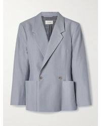 Lemaire - Double-Breasted Woven Blazer - Lyst