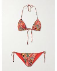 Etro - Paisley-Print Triangle Bikini - Lyst
