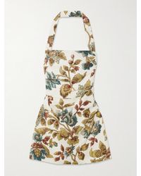 SIR. - Floral-Print Linen Halterneck Mini Dress - Lyst
