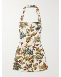 SIR. - Neckholder-Minikleid Aus Leinen Mit Blumenprint - Lyst