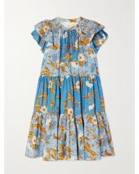 Ulla Johnson - Robe Patchwork En Coton Mélangé À Imprimé Fleuri Et À Volants Gail - Lyst