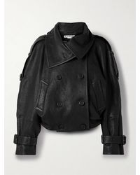 Acne Studios - Double-Breasted Textured-Leather Jacket - Lyst