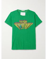 Mother - The Sinful Printed Cotton And Linen-Blend T-Shirt - Lyst