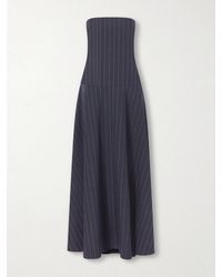 St. Agni - Strapless Open-Back Striped Cotton-Blend Maxi Dress - Lyst