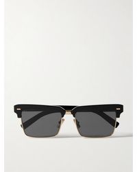 Miu Miu - Sonnenbrille Mit Eckigem Rahmen Aus Azetat Mit Goldfarbenen Details - Lyst