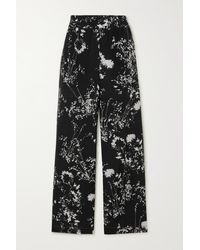 Victoria Beckham - Pyjama-hose Aus Crêpe De Chine Aus Seide Mit Blumenprint - Lyst